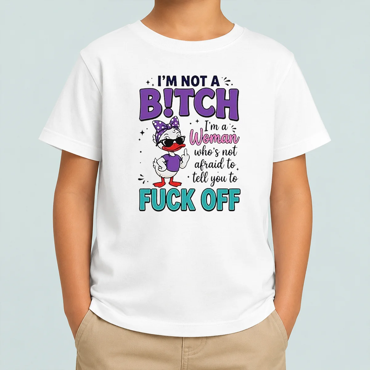 Hot I Am Not A Bitch I'M A Woman WHO Is Not Afraid To Tell You To Fck Off Kids T-Shirt