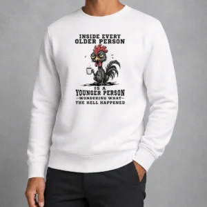 Hot Pretty Inside Every Older Person Is A Younger Person Wondering What The Hell Happened Sweater