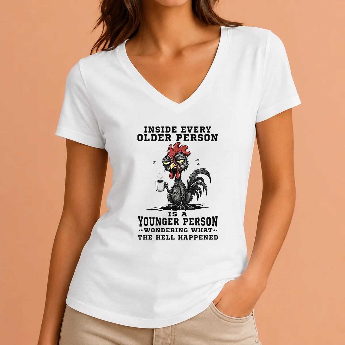Hot Pretty Inside Every Older Person V-Neck Shirt Hot Pretty Inside Every Older Person V-Neck Shirt