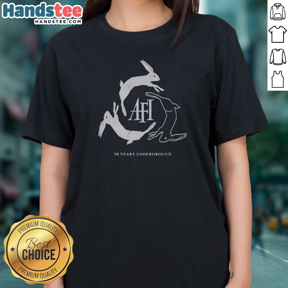 Nice AFI 20 Years Underground Shirt on Ladies Shirt Nice AFI 20 Years Underground Shirt shown as a ladies shirt preview