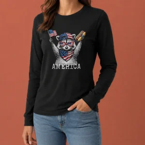 Nice America Raccoon Hot Dog 4th Of July Patriotic USA Animal 2026 Long Sleeve Shirt