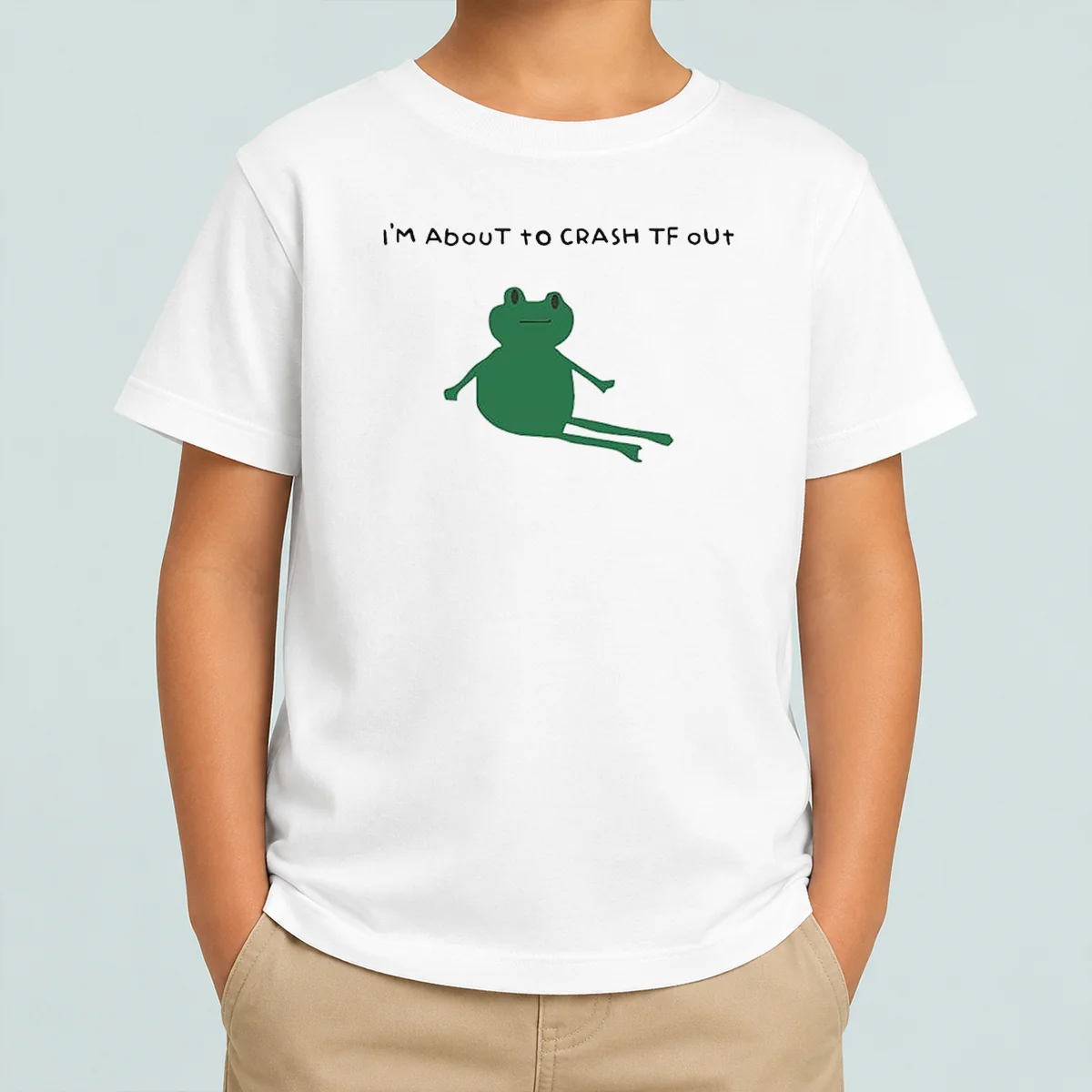 Nice Frog I Am About To Crash Tf Out Meme Kids T-Shirt