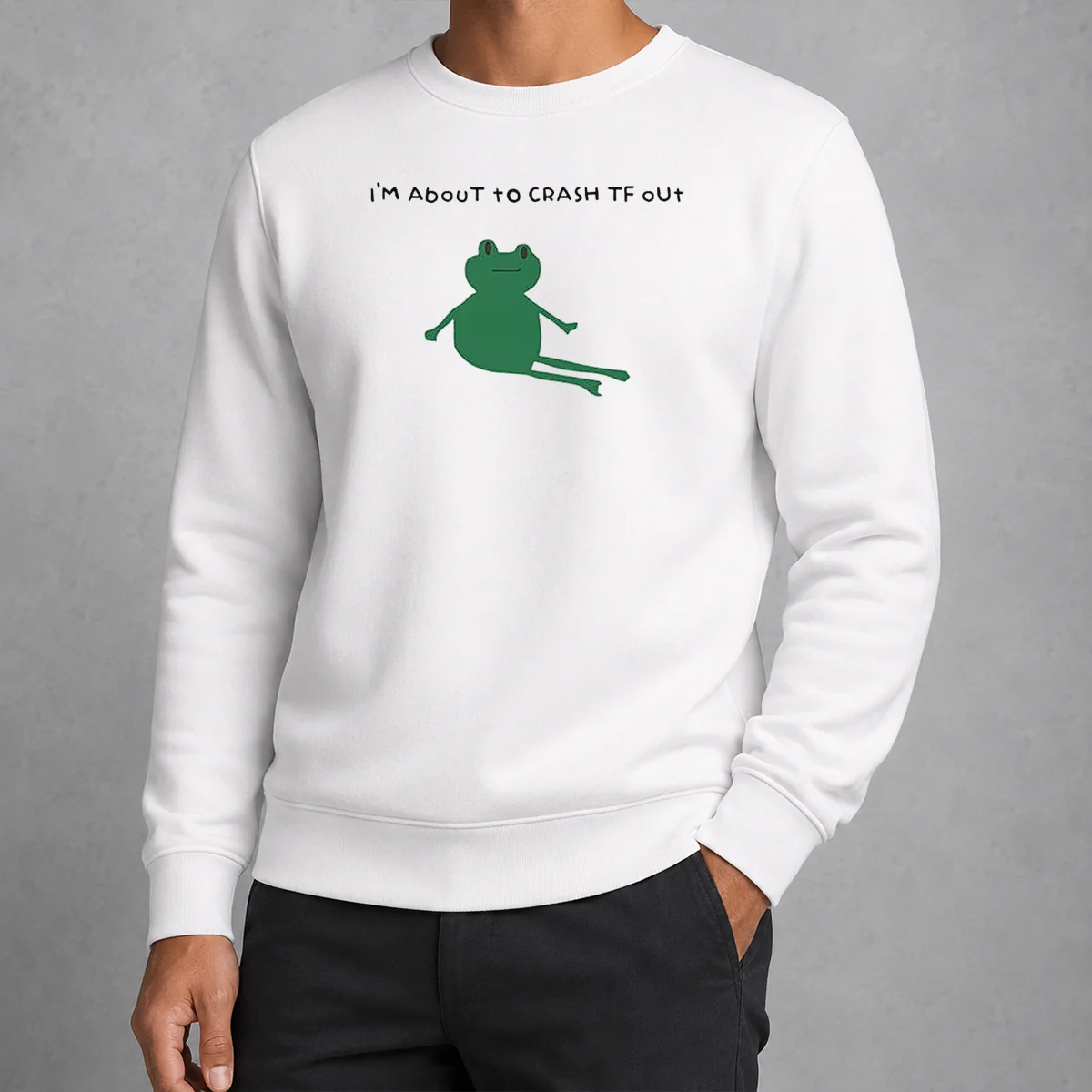 Nice Frog I Am About To Crash Tf Out Meme Sweater