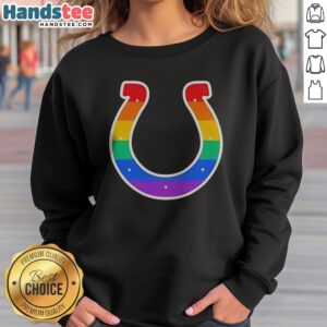Nice Indianapolis Colts Rainbow Horseshoe LGBTQ Pride Logo sweatshirt featuring vibrant colors and team spirit