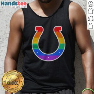 Nice Indianapolis Colts Rainbow Horseshoe LGBTQ Pride Logo Football League Team Tank top showcasing vibrant colors and pride.