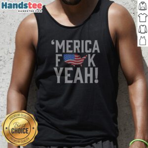 Nice Merica Censored Bold USA Map Flag Text Tank Top