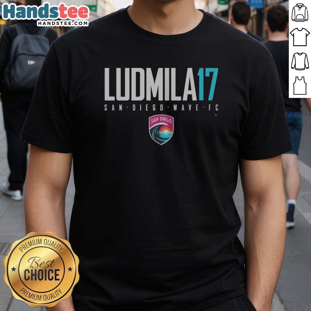 Nice San Diego Wave FC Ludmila 17 San Diego Wave FC Official Team Shirt on Classic Shirt Nice San Diego Wave FC Ludmila 17 San Diego Wave FC Official Team Shirt shown as a classic shirt preview