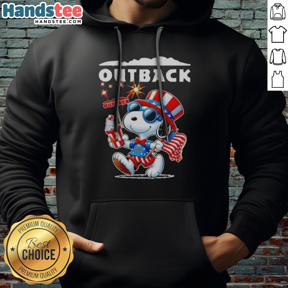 Nice Snoopy X Outback Fourth Of July American 250 Years 1776 2026 Fireworks Shirt on Hoodie Nice Snoopy X Outback Fourth Of July American 250 Years 1776 2026 Fireworks Shirt shown as a hoodie preview