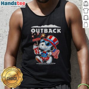 Nice Snoopy X Outback Fourth Of July American 250 Years 1776 2026 Fireworks Tank top featuring festive design