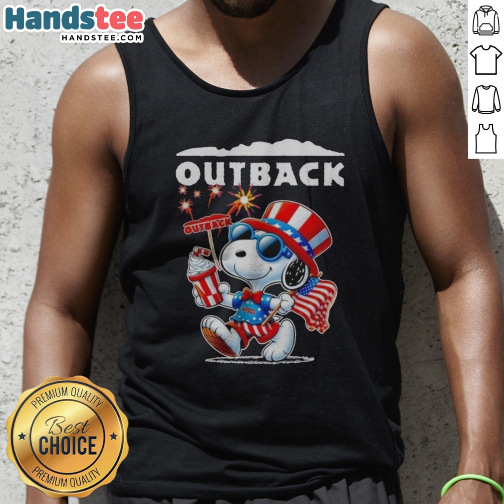 Nice Snoopy X Outback Fourth Of July American 250 Years 1776 2026 Fireworks Shirt on Tank Top Nice Snoopy X Outback Fourth Of July American 250 Years 1776 2026 Fireworks Shirt shown as a tank top preview