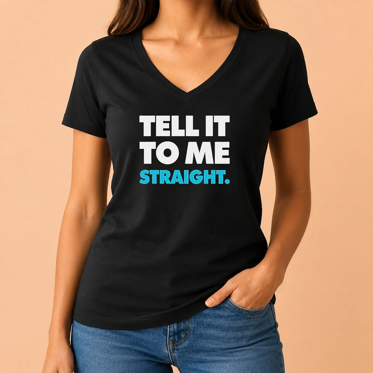 Nice Tell It To Me Straight V-Neck Shirt Nice Tell It To Me Straight V-Neck Shirt