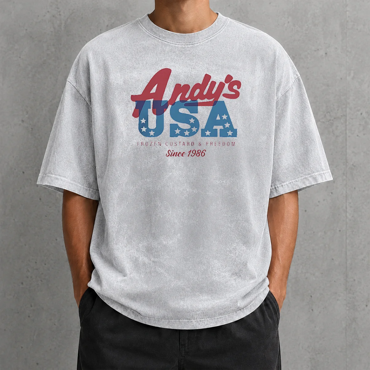 Official Andys USA Frozen Custard And Freedom Since 1986 Washed T-Shirt