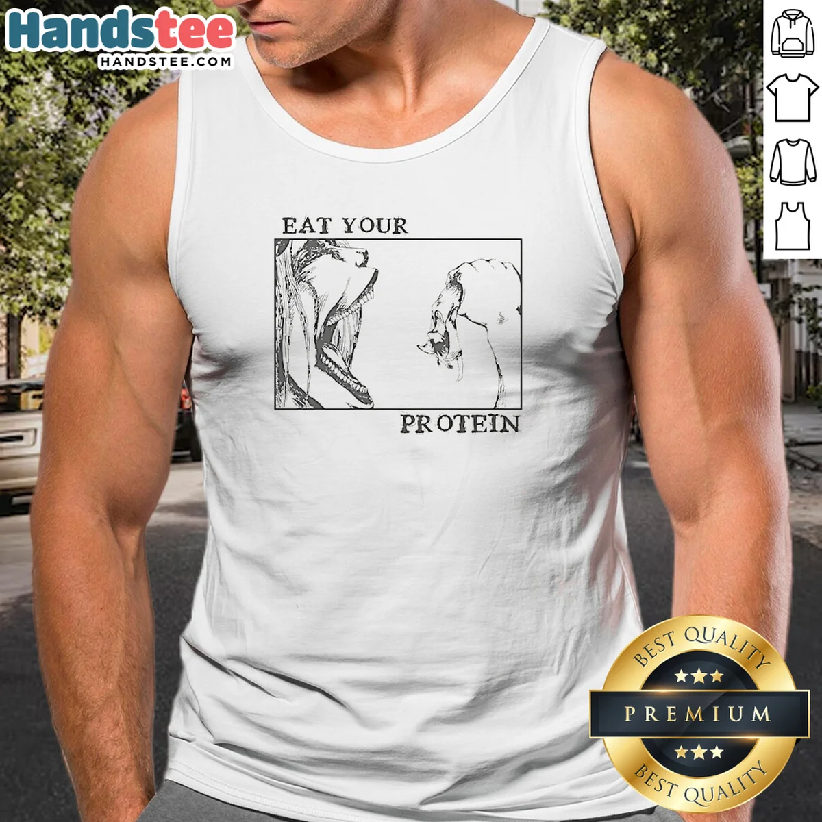 Official Attack On Titan Eat Your Protein Anime Tank Top