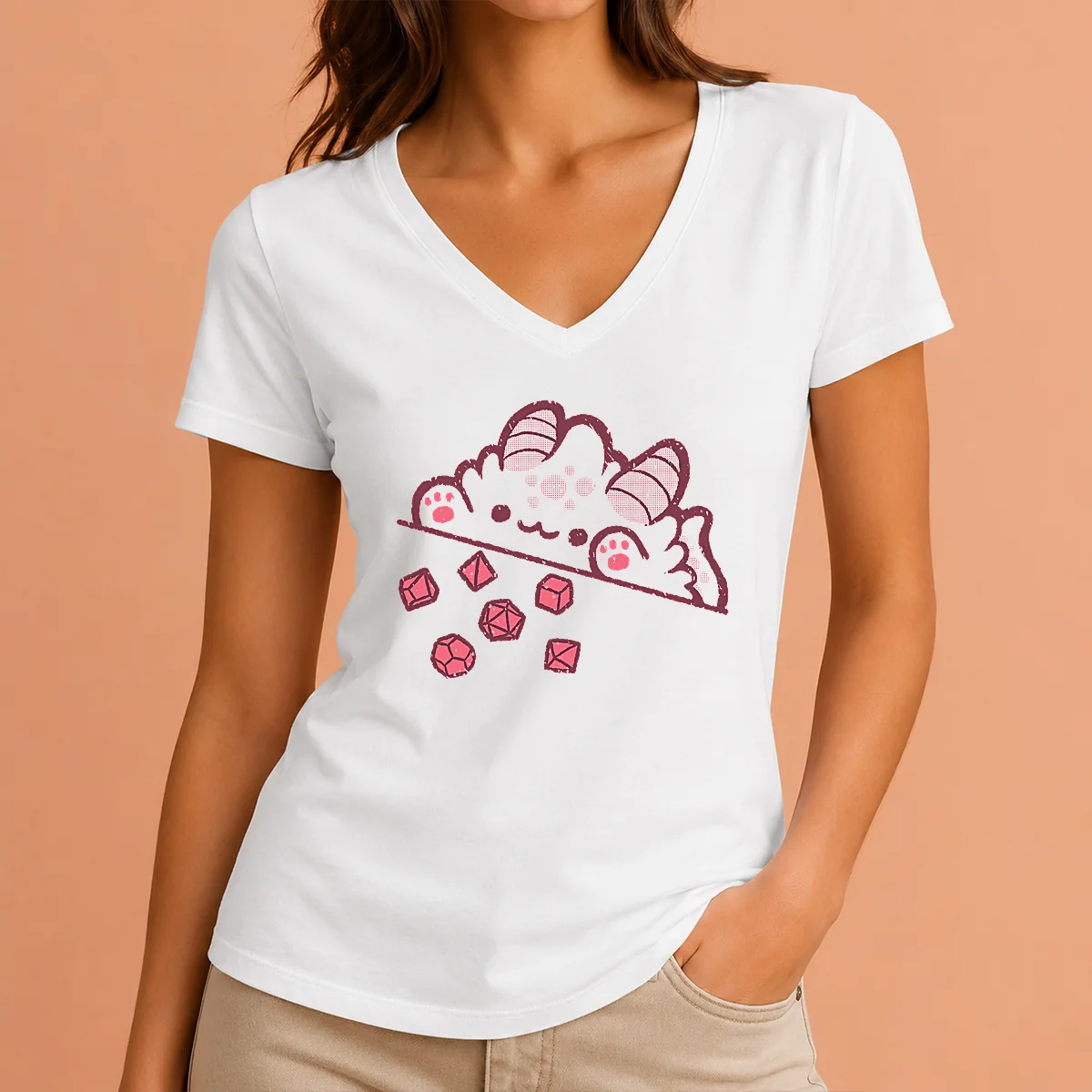 Official Bongo Cat Dnd V-Neck Shirt Official Bongo Cat Dnd V-Neck Shirt