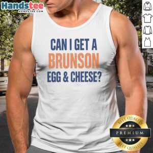 Official Can I Get A Brunson Egg Cheese Tank Top showcasing a fun food-themed design.