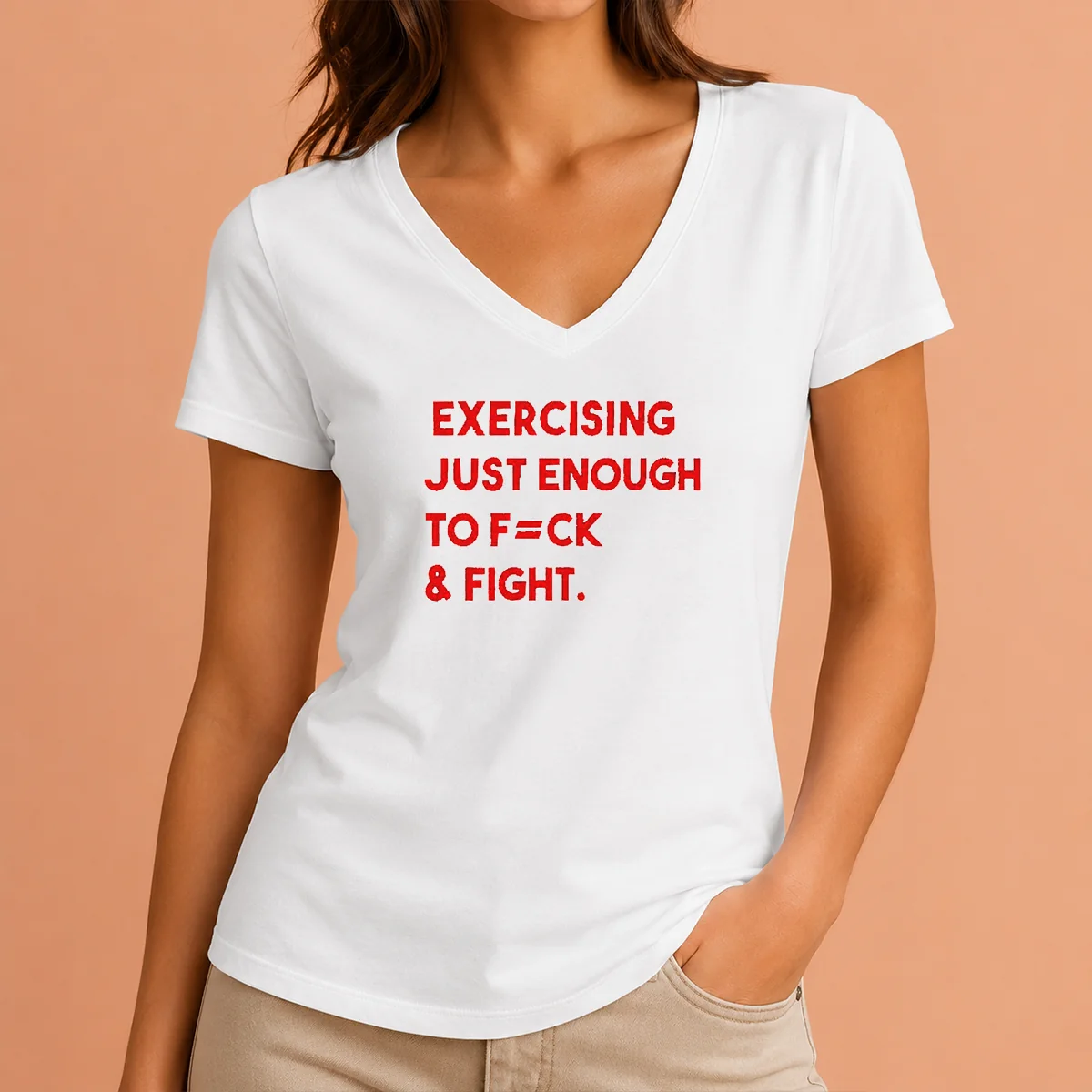 Official Exercising Just Enough To Fck V-Neck Shirt Official Exercising Just Enough To Fck V-Neck Shirt