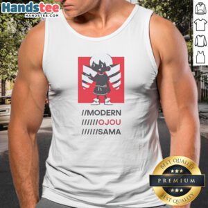 Official Modern Ojou Sama Tank top featuring a sleek sleeveless design with elegant typography on a white background