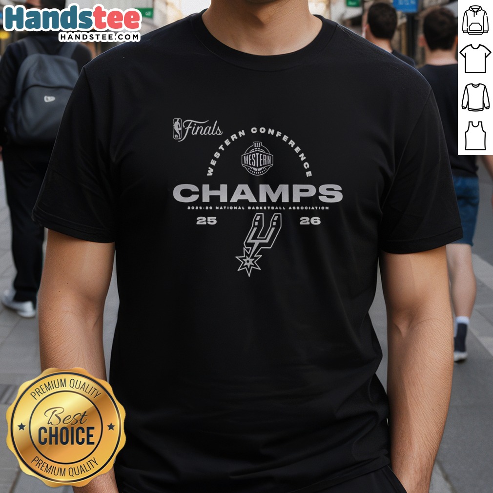 Official San Antonio Spurs 2026 NBA Western Conference Champions Shirt on Classic Shirt Official San Antonio Spurs 2026 NBA Western Conference Champions Shirt shown as a classic shirt preview