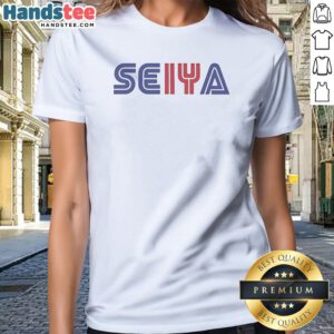 Official Seiya Suzuki Fan Graphic Ladies Shirt featuring vibrant fan art.