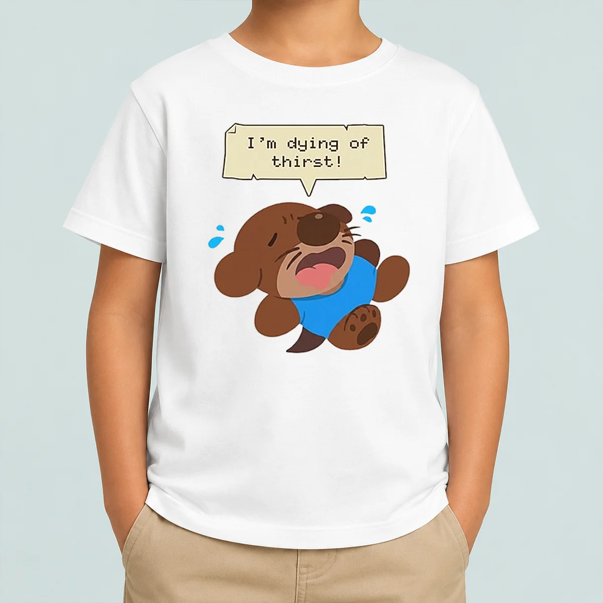 Original Im Dying Of Thirst Otter Thirsty Funny Animal Kids T-Shirt
