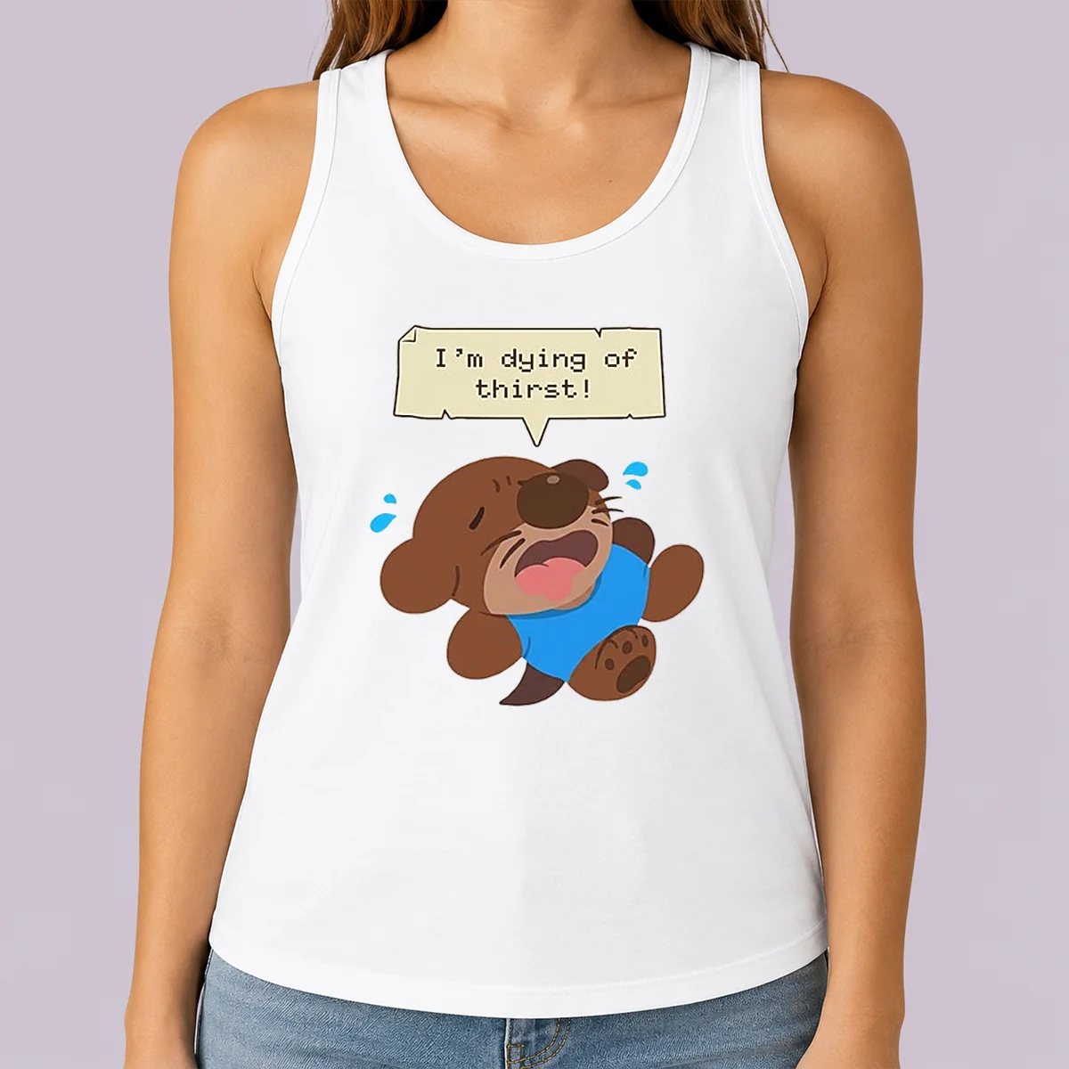 Original Im Dying Of Thirst Otter Thirsty Funny Animal Tank Top