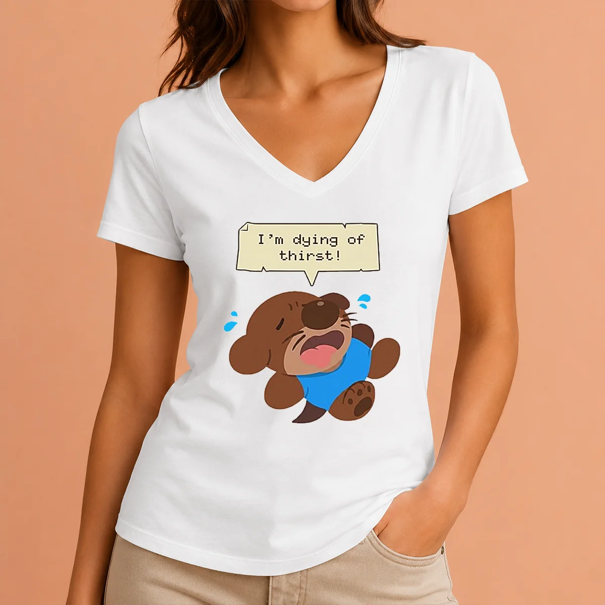 Original Im Dying Of Thirst Otter V-Neck Shirt Original Im Dying Of Thirst Otter V-Neck Shirt