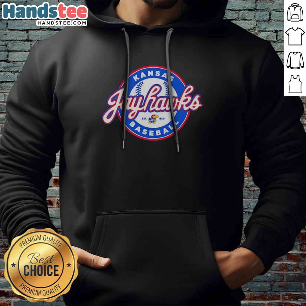 Original Kansas Jayhawks Baseball NCAA Big 12 Est 1880 Shirt on Hoodie Original Kansas Jayhawks Baseball NCAA Big 12 Est 1880 Shirt shown as a hoodie preview