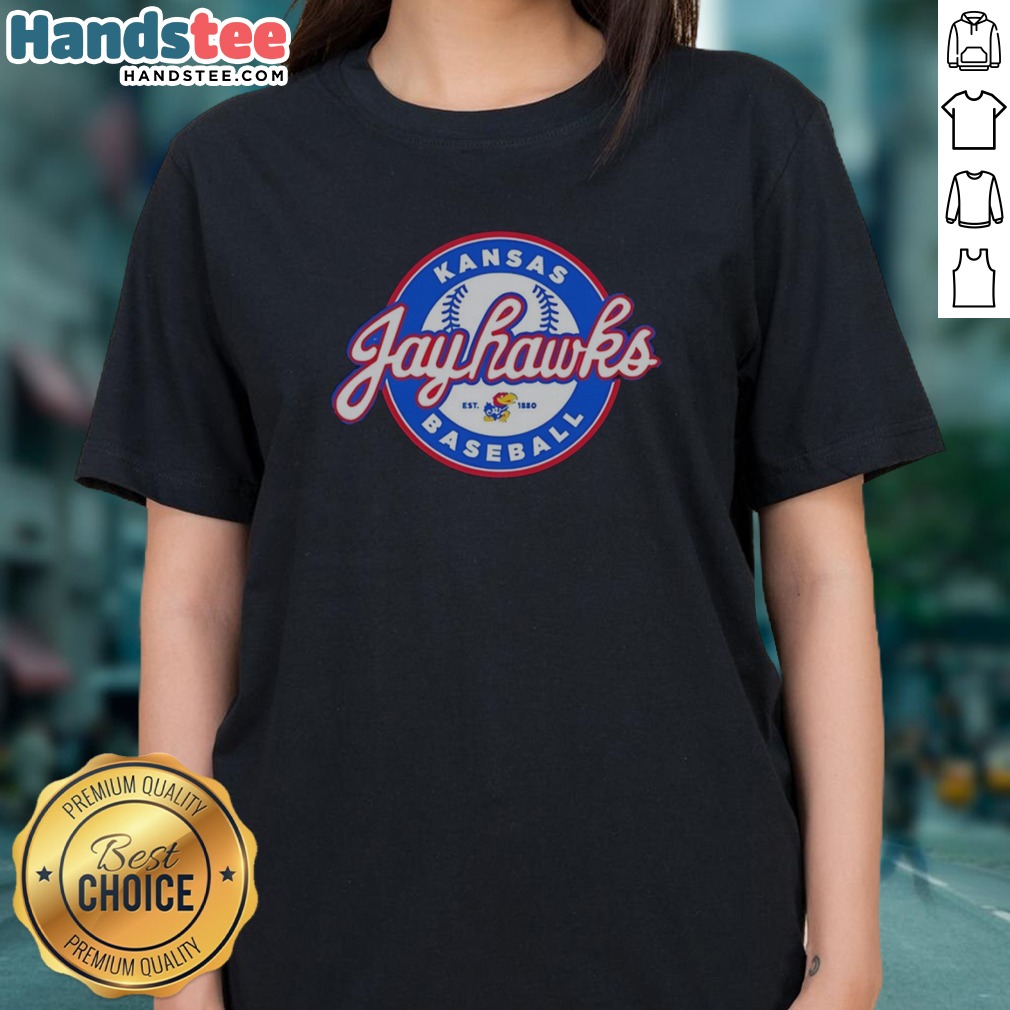 Original Kansas Jayhawks Baseball NCAA Big 12 Est 1880 Shirt on Ladies Shirt Original Kansas Jayhawks Baseball NCAA Big 12 Est 1880 Shirt shown as a ladies shirt preview