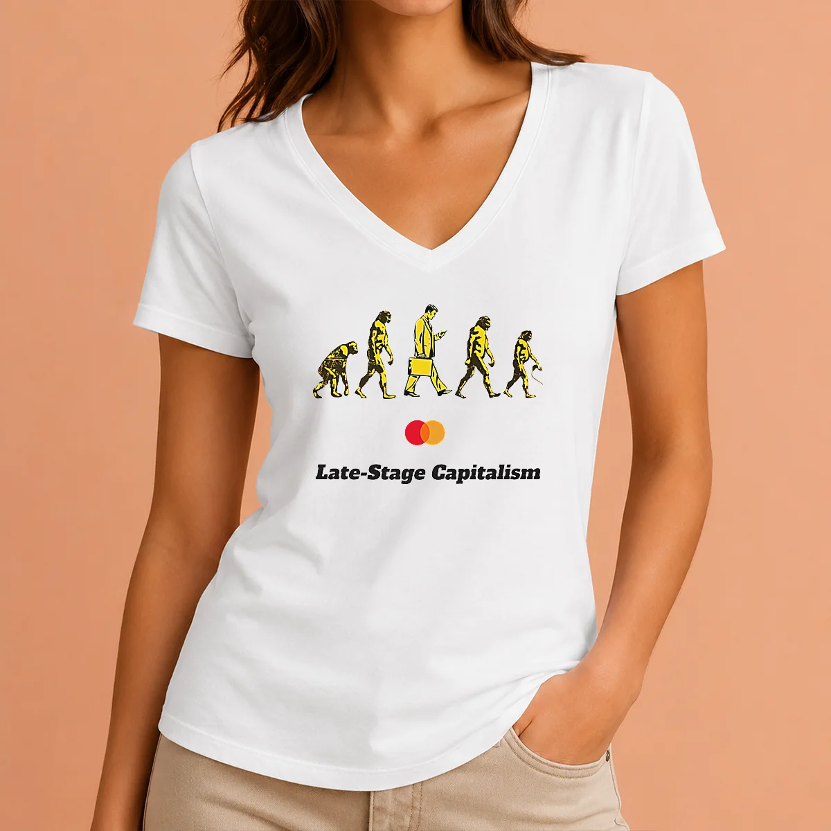 Original Late Stage Capitalism Idiocracy Evolution V-Neck Shirt Original Late Stage Capitalism Idiocracy Evolution V-Neck Shirt