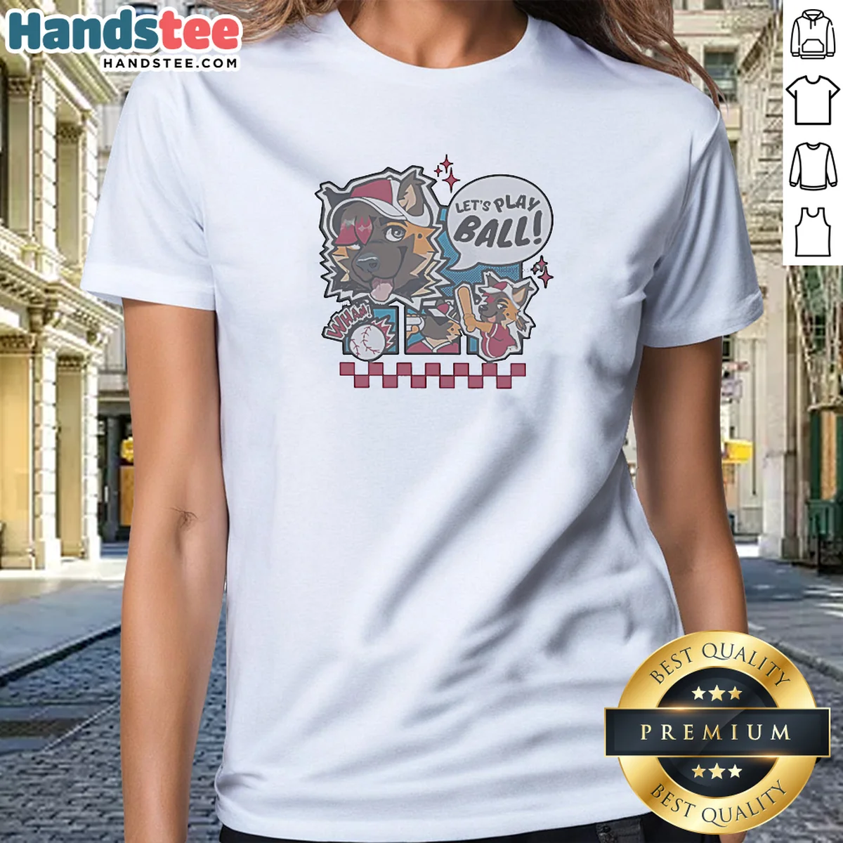 Original Let'S Play Ball Cartoon Dog Ladies Shirt Original Let'S Play Ball Cartoon Dog Ladies Shirt