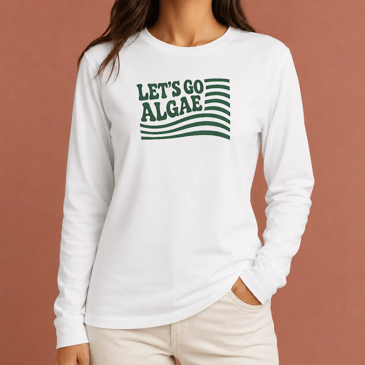 Original Lets Go Algae Reflecting Pool Green Again Liberal Protest Team Algae Long Sleeve Shirt