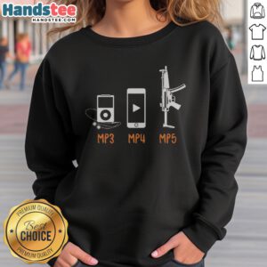 Original MP3 MP4 MP5 sweatshirt featuring a comfortable fit and vibrant print