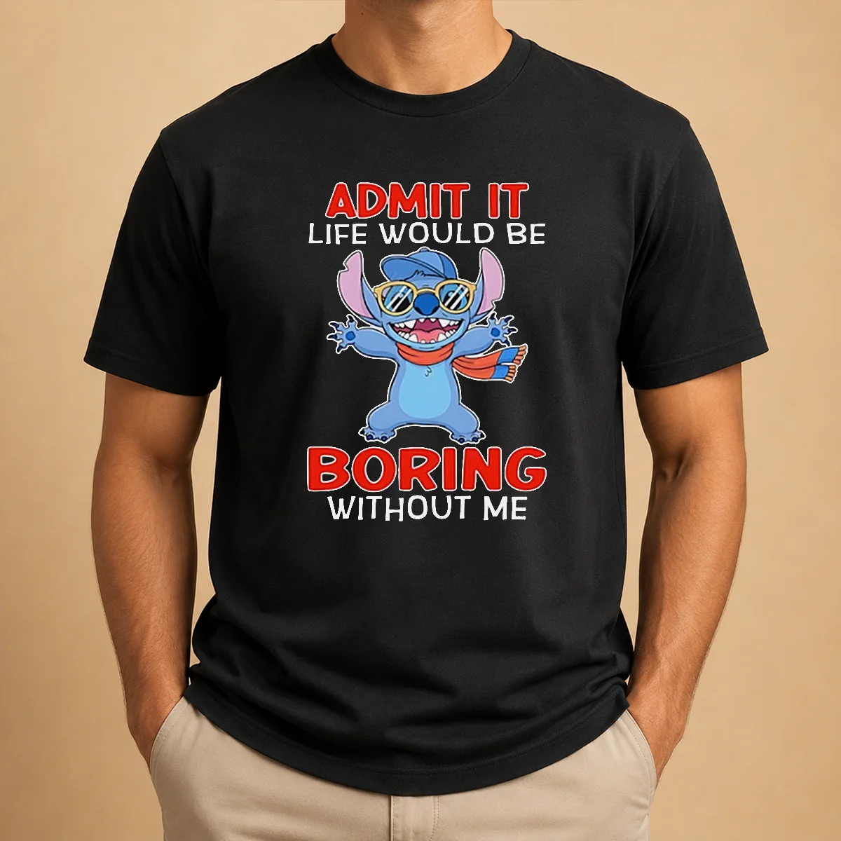 Original Stitch Cute Cartoon Graphic Admit Shirt Original Stitch Cute Cartoon Graphic Admit Shirt