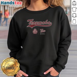 Original Troy Baseball Troymaha sweatshirt in soft fabric with classic crew neck and long sleeves