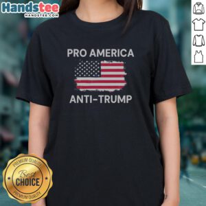 Premium Patriotic Dissenter American Flag Pro America Anti Trump Ladies Shirt displayed on a vibrant background