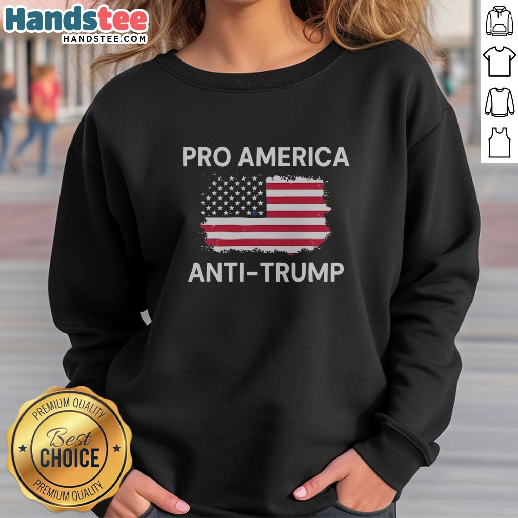 Premium Patriotic Dissenter American Flag Pro America Anti Trump Shirt on Sweatshirt Premium Patriotic Dissenter American Flag Pro America Anti Trump Shirt shown as a sweatshirt preview