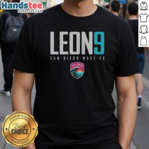 Premium San Diego Wave FC Leon 9 NWSL Player Name Jersey Shirt featuring vibrant team colors and player details
