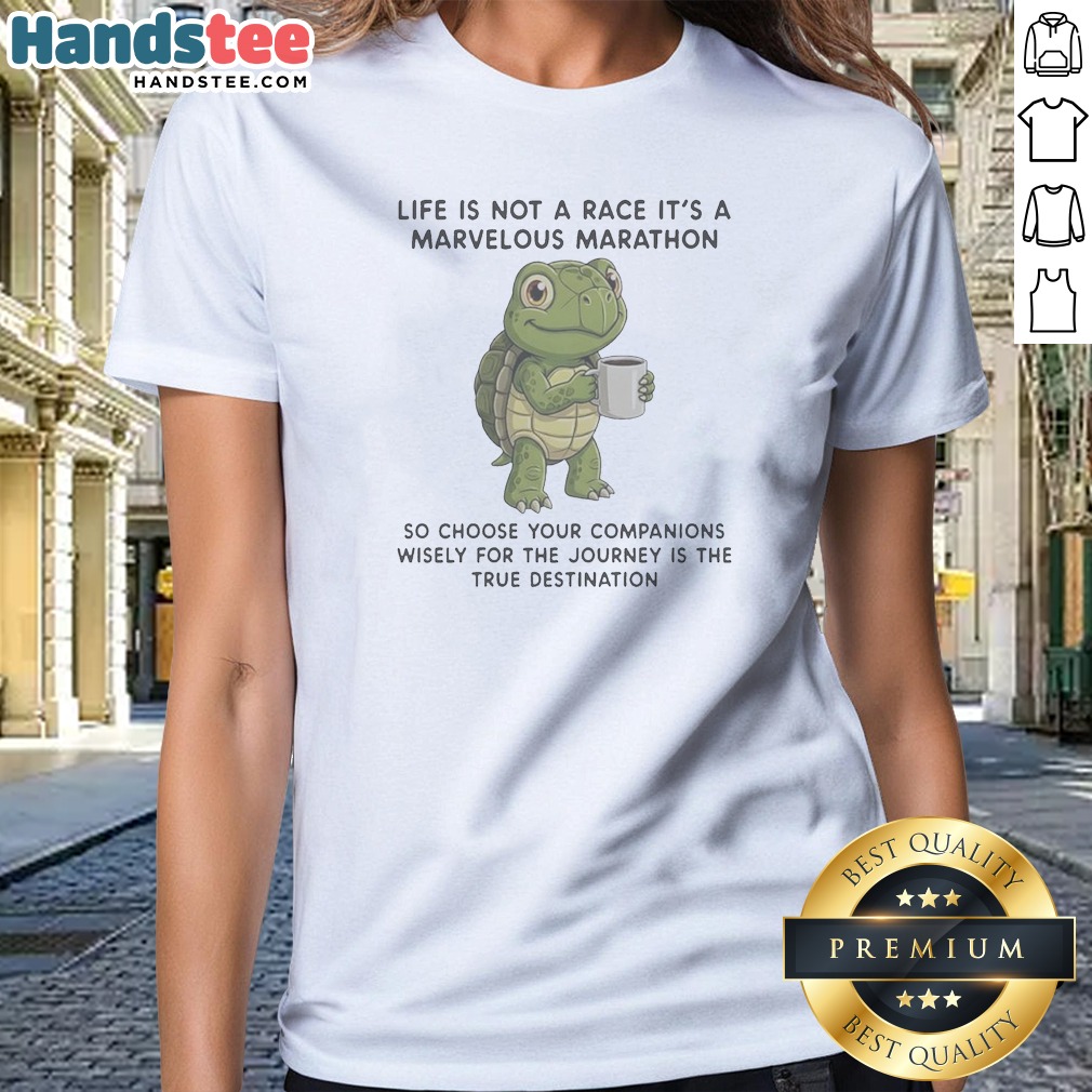 Premium Turtle Drinking Coffee Life Is Ladies Shirt Premium Turtle Drinking Coffee Life Is Ladies Shirt