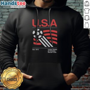 Premium Us National Team Historic 1913 Foundation Ball Flag United States Of America Soccer Club Hoodie featuring a vintage design.