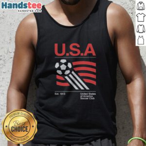 Premium Us National Team Historic 1913 Foundation Ball Flag United States Of America Soccer Club Tank top displayed in vibrant colors