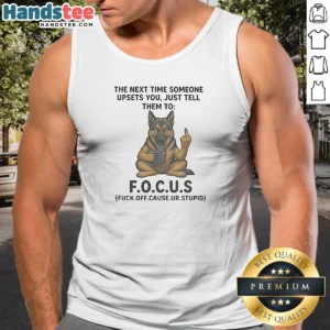 Pretty Becgie Middle Finger The Next Time Someone Upsets You Just Tell Them To tank top in black, sleeveless casual wear