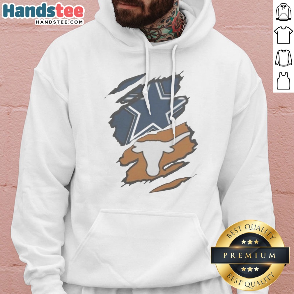 Pretty Dallas Cowboys Texas Longhorns Football Teams Design Shirt on Hoodie Pretty Dallas Cowboys Texas Longhorns Football Teams Design Shirt shown as a hoodie preview