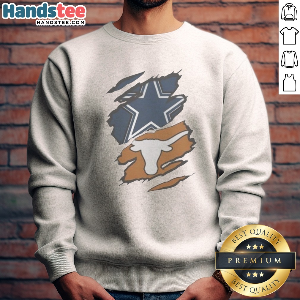 Pretty Dallas Cowboys Texas Longhorns Football Teams Design Shirt on Sweatshirt Pretty Dallas Cowboys Texas Longhorns Football Teams Design Shirt shown as a sweatshirt preview