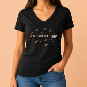 Pretty Fish WHO Would Jesus Bomb V-Neck Shirt