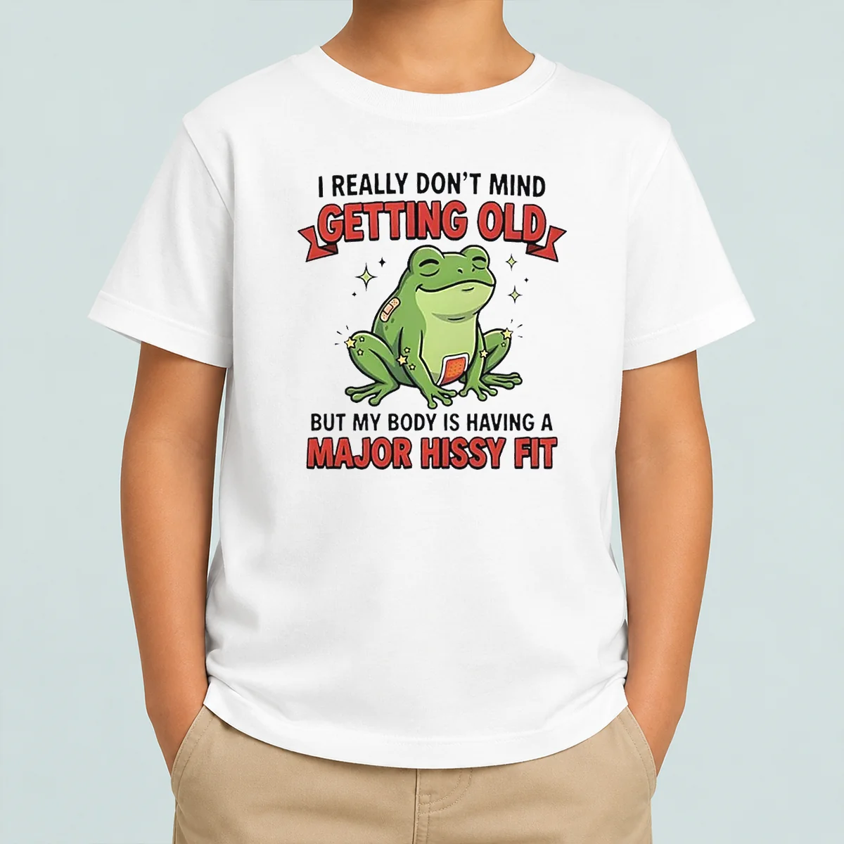 Pretty Frog I Really Don'T Mind Getting Old But My Body Is Having A Major Hissy Fit Kids T-Shirt