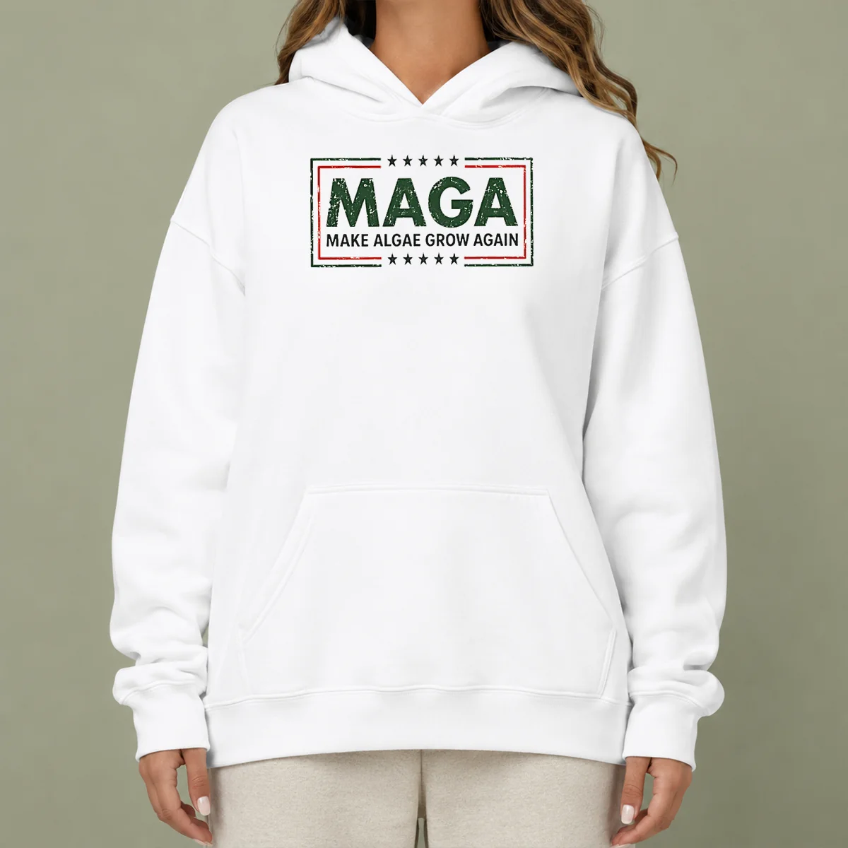Pretty MAGA Make Algae Grow Again Political Parody Meme Team Algae 2026 Hoodie