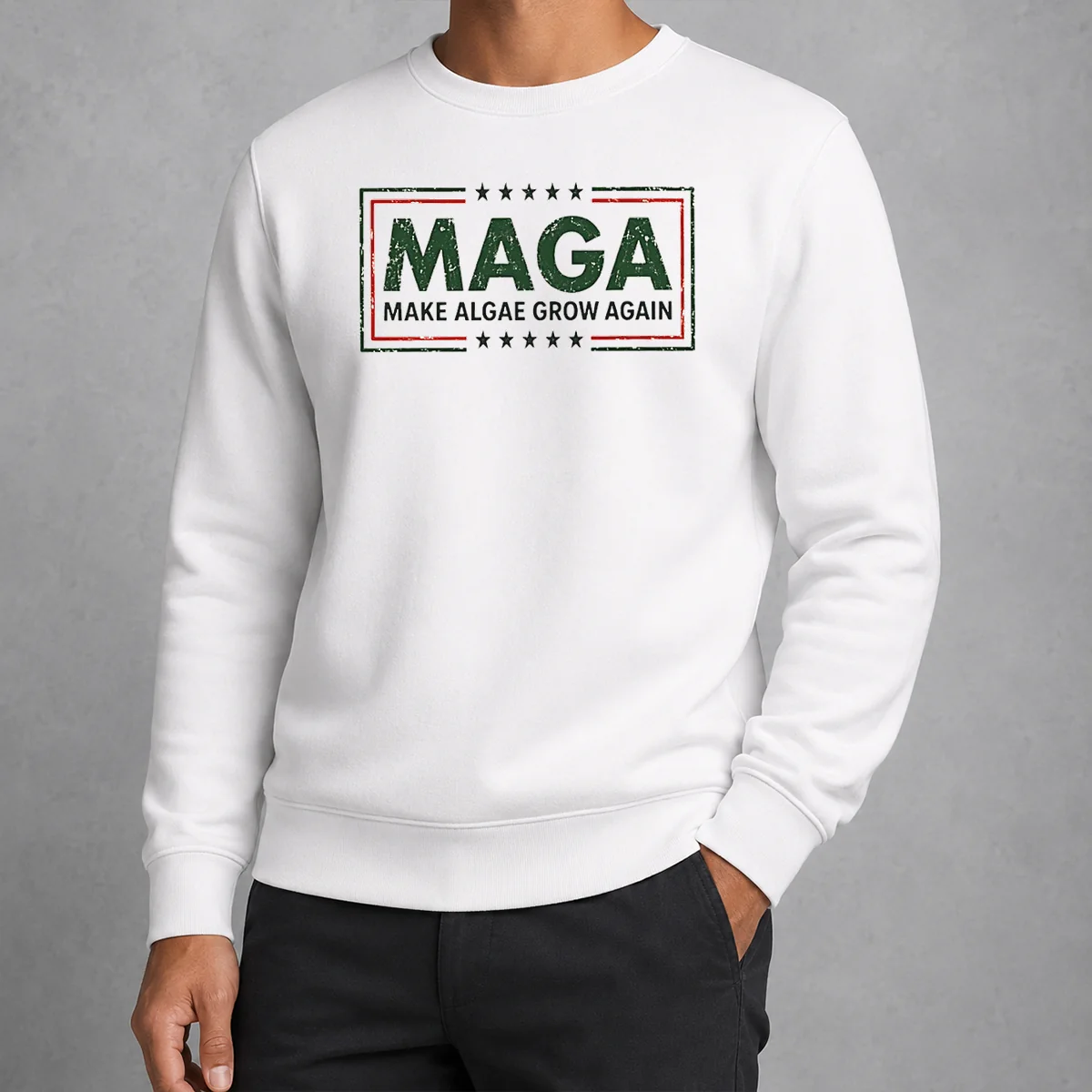 Pretty MAGA Make Algae Grow Again Political Parody Meme Team Algae 2026 Sweater