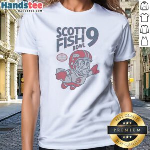Pretty Scott Fish Bowl 9 Mascot Football League Sports Fantasy Ladies Shirt
