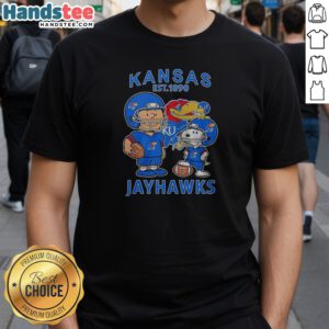 Pretty The Peanuts Kansas Jayhawks Football Est 1890 Shirt featuring classic football design on a comfortable cotton tee