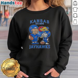 Pretty The Peanuts Kansas Jayhawks Football Est 1890 sweatshirt featuring classic team logo on cozy crewneck garment